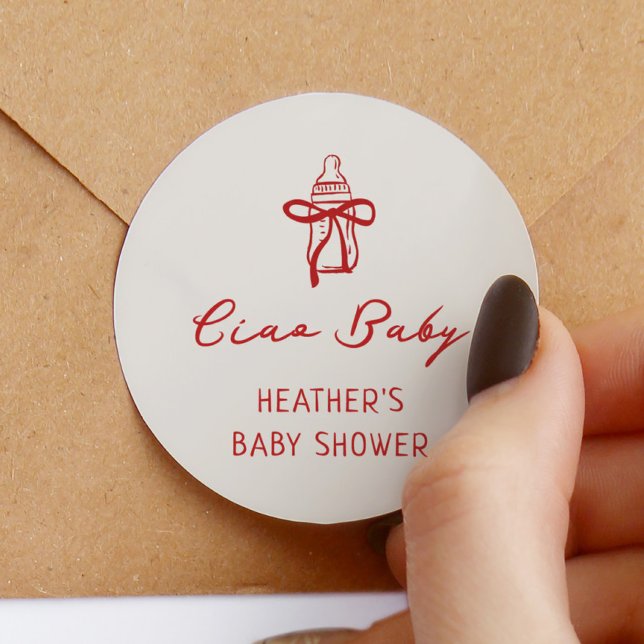 Ciao Baby Italian Pizza Baby Dusche Favor Runder Aufkleber (Von Creator hochgeladen)