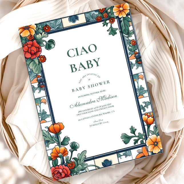 Ciao Baby Italien Inspiriert Babydusche Einladung (Von Creator hochgeladen)