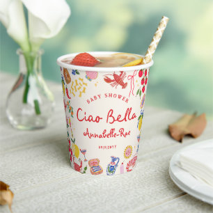 Ciao Baby Italienisch Thema Baby Shower Med Pappbecher