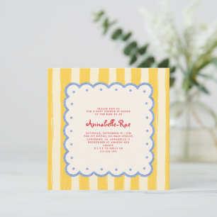 Ciao Baby Italienische Baby Shower mit gelben Stre Einladung