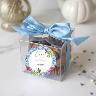Ciao Baby Italienische Blaue Fliesen Zitronen Baby Runder Aufkleber