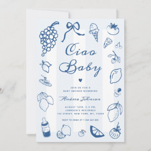 Ciao Baby Italienische Handgezogene Lemon Babydusc Einladung