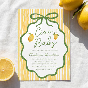 Ciao Baby Italienische Zitronen-Baby-Party Einladung