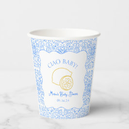 Ciao Baby! Lemon Blue Italian Baby Dusche Pappbecher