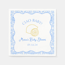 Ciao Baby! Lemon Blue Italian Baby Dusche Serviette