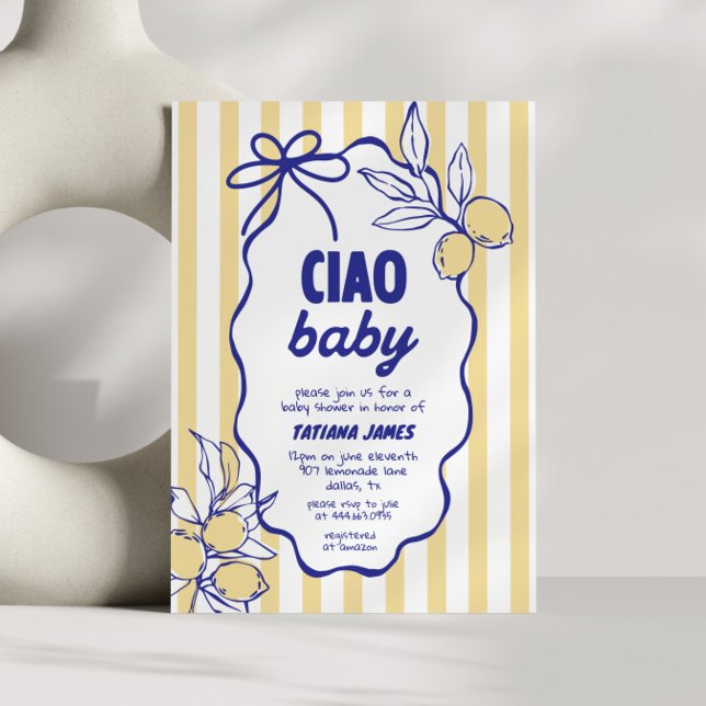 CIAO BABY Lemon Mediterrane Amalfi Babydusche Einladung (Von Creator hochgeladen)