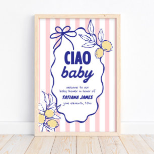 CIAO BABY Lemon Mediterrane Amalfi Babydusche Poster