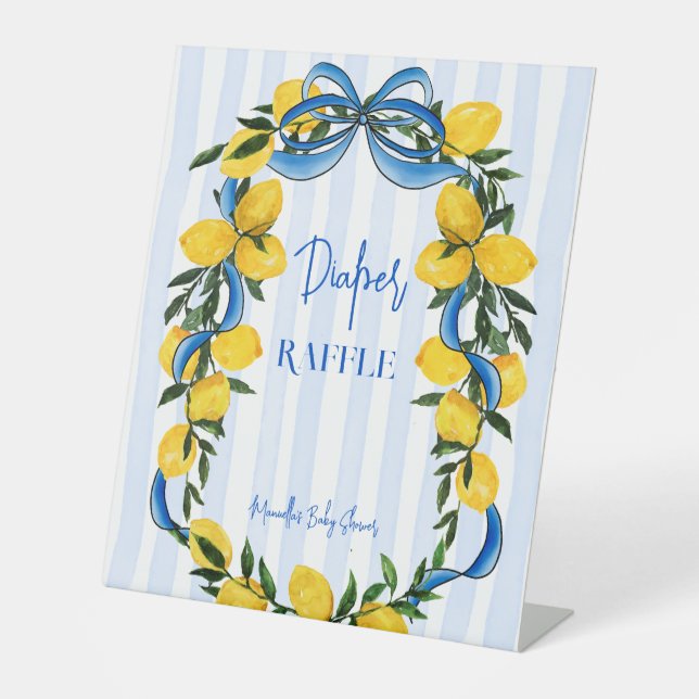 Ciao Baby lemons Italienische Babydusche Windelpre Sockelschild (Vorderseite)