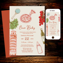 Ciao Baby Line Work Italian Pizza Baby Shower