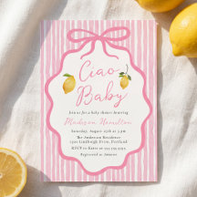 Ciao Baby Pink Italienische Zitronen-Baby-Party