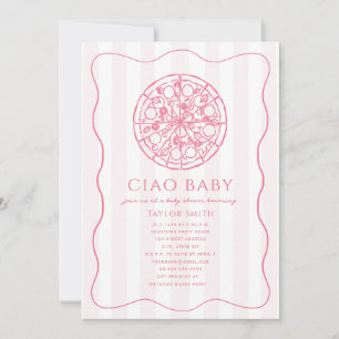 Ciao Baby Pinke Pizza-Girl Baby Shower Einladung