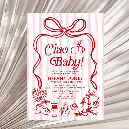 Ciao Baby Red Whimsical Italienische Lemons Baby D Einladung