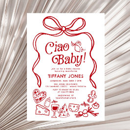 Ciao Baby Red Whimsical Italienische Lemons Baby D Einladung