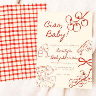 Ciao Baby Shower Einladung: Handgezeichnetes Itali Einladung