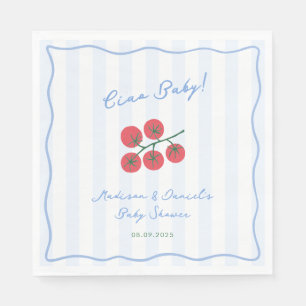 Ciao Baby! Tomaten Blaue Rote Babyparty Serviette