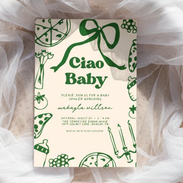 Ciao Baby Whimsical Italian Pizza Baby Shower Einladung (Von Creator hochgeladen)