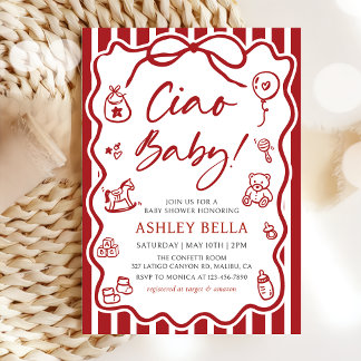 Ciao Baby Whimsical Italienische Babydusche Einladung