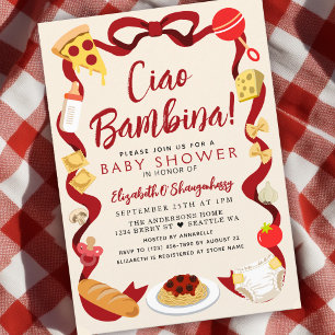 Ciao Baby Whimsical Italienische Pizza Baby Shower Einladung
