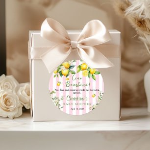 Ciao Bambina Baby Shower Danke Runder Aufkleber