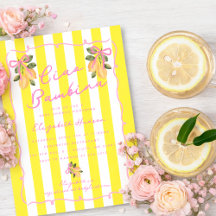 Ciao Bambina Gelber Streifen Zitrone Baby Shower
