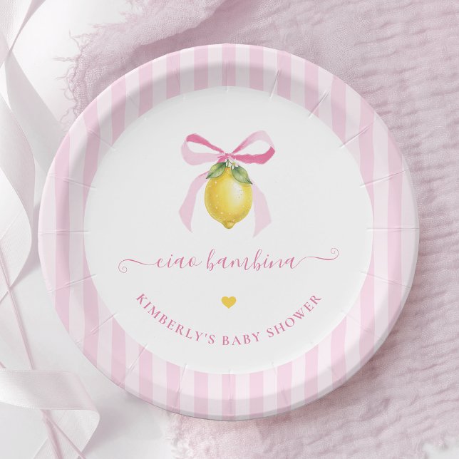 Ciao Bambina Italian Lemon Baby Shower Plates Pappteller (Von Creator hochgeladen)