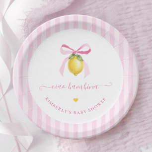 Ciao Bambina Italienische Zitronen-Baby-Shower-Tel Pappteller