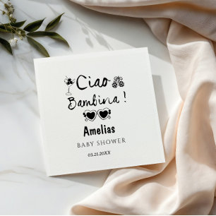 Ciao bambina italienisches handgezeichnetes Thema Serviette
