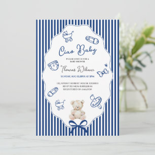 Ciao bambino baby blue Einladung zur Babyparty