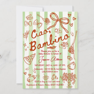 Ciao Bambino Baby Shower Invitation Einladung