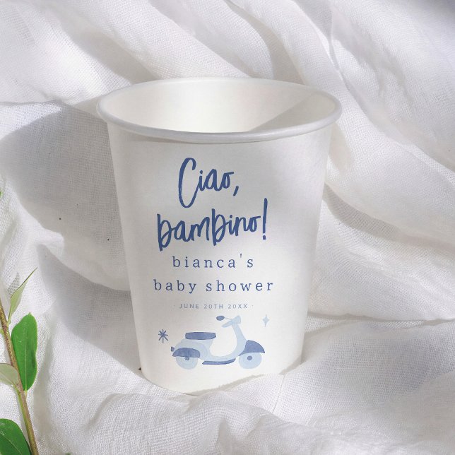 Ciao Bambino Italian Blue Boy Baby Shower Pappbecher (Von Creator hochgeladen)