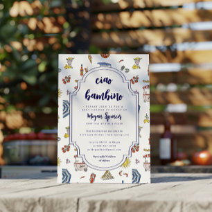 Ciao Bambino Italienische Babyparty  Einladung