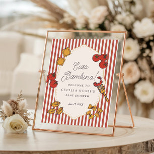 Ciao Bambino Italienisches Pasta-Baby-Shower-Schil Poster