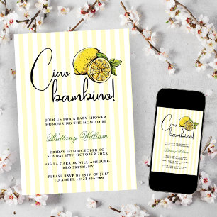 Ciao Bambino Lemon Italienische Summer Baby Dusche Einladung