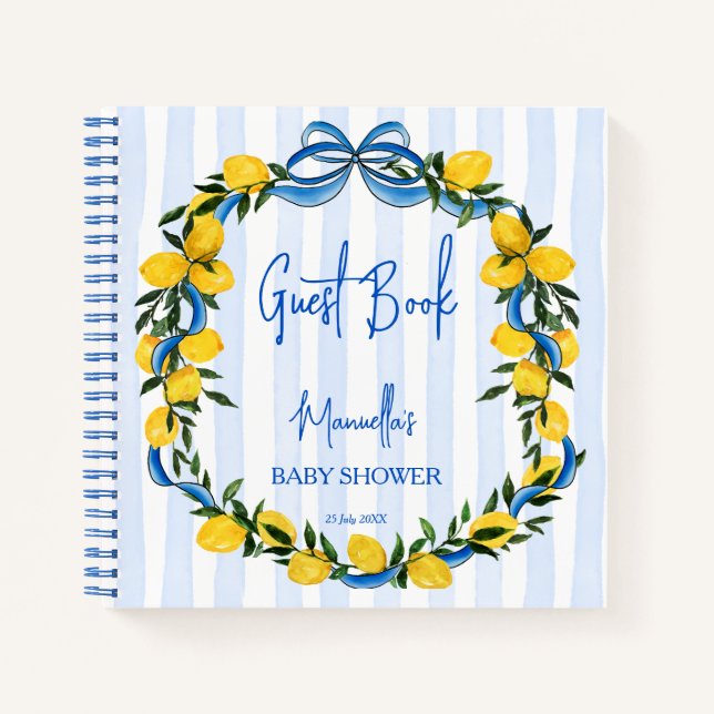 Ciao bambino lemons Italian baby Dusche Gästebuch Notizbuch (Vorderseite)