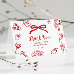 Ciao Bambino Pizza Whimsical Baby Shower Dankeskarte
