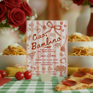 Ciao Bambino Red Baby Shower Einladung