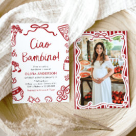 Ciao Bambino Whimsical Italienische Pizza Baby Dus Einladung