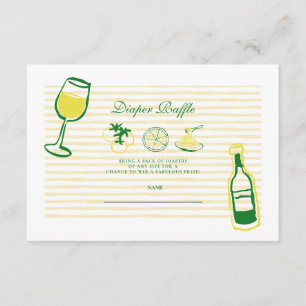 Ciao Bambino Yellow Stripe Baby Dusche Begleitkarte