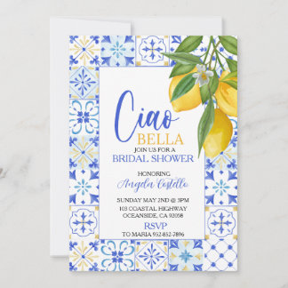 Ciao Bella Amalfi Küsten Zitrone Brautparty Einladung