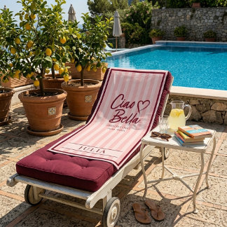 Ciao Bella Amalfi Küstenstreifen Personalisiert Badehandtuch