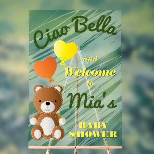 Ciao Bella Baby Shower Willkommensschaumstofftafel Acrylschild