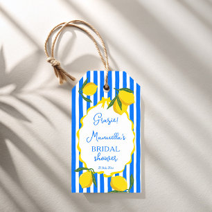 Ciao bella blauen Streifen Zitronen Brautparty Gef Geschenkanhänger