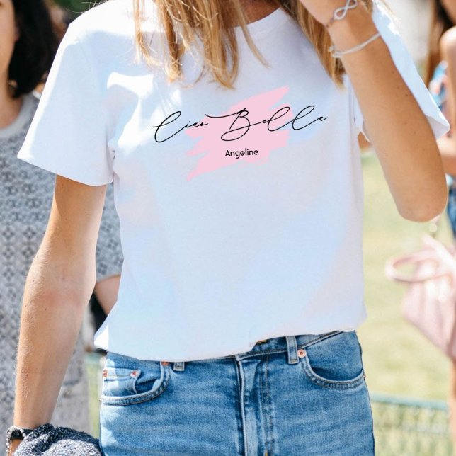 Ciao Bella Italian Brush Stroke Name T-Shirt (Von Creator hochgeladen)