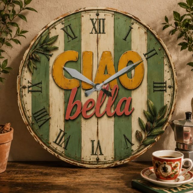 Ciao Bella Italian Rustic Kitchen Große Wanduhr (Von Creator hochgeladen)
