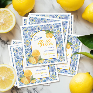 Ciao Bella Italian Tile Lemon Gelato Brautparty Serviette