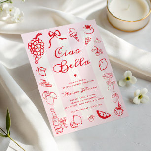 Ciao Bella Italienische handgezeichnete Zitronen-B Einladung