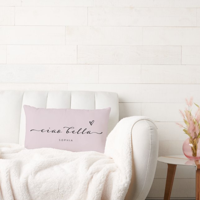 Ciao Bella | Italienische Moderne Schrift mit Herz Lendenkissen (Liege)