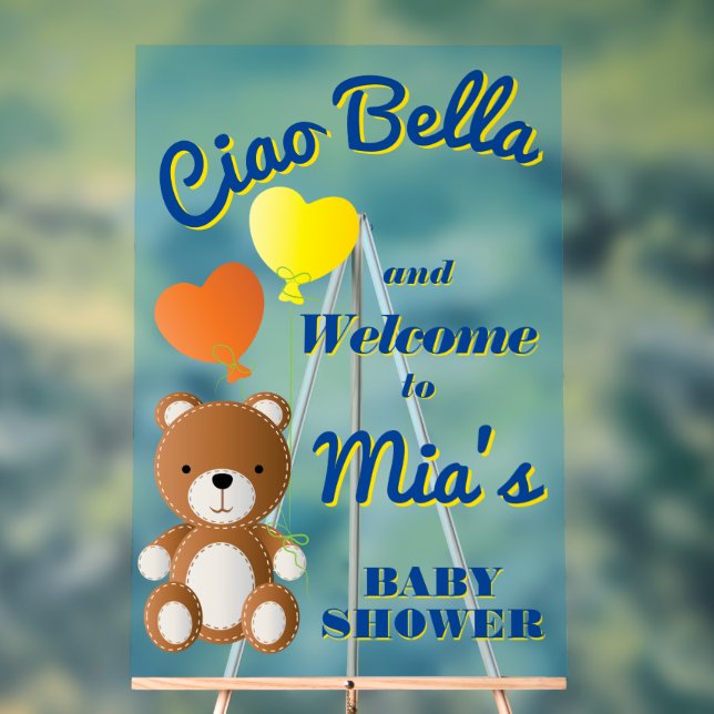 Ciao Bella Junge Babydusche Acrylschild (Neutral)