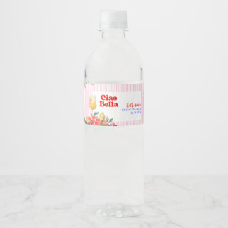 Ciao bella la dolce vita italienische Brautparty Wasserflaschenetikett