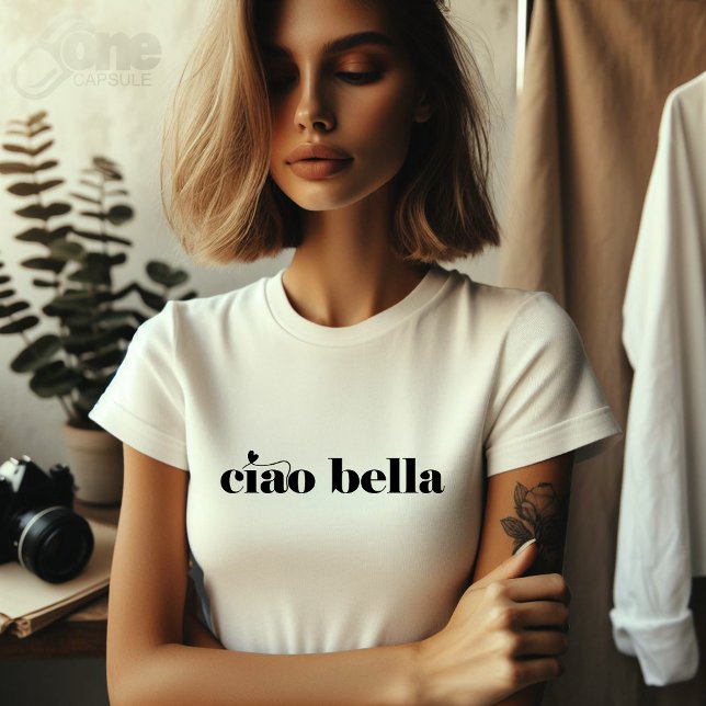 Ciao Bella Linda Escritura italiana moderna  T-Shirt (Von Creator hochgeladen)
